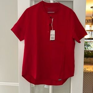 Figs Henley Scrub Top